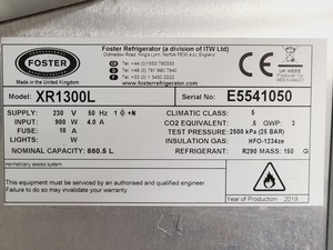 Thumbnail image of Foster XTRA XR1300L Upright Double Door Stainless Steel Freezer with 22x Trays