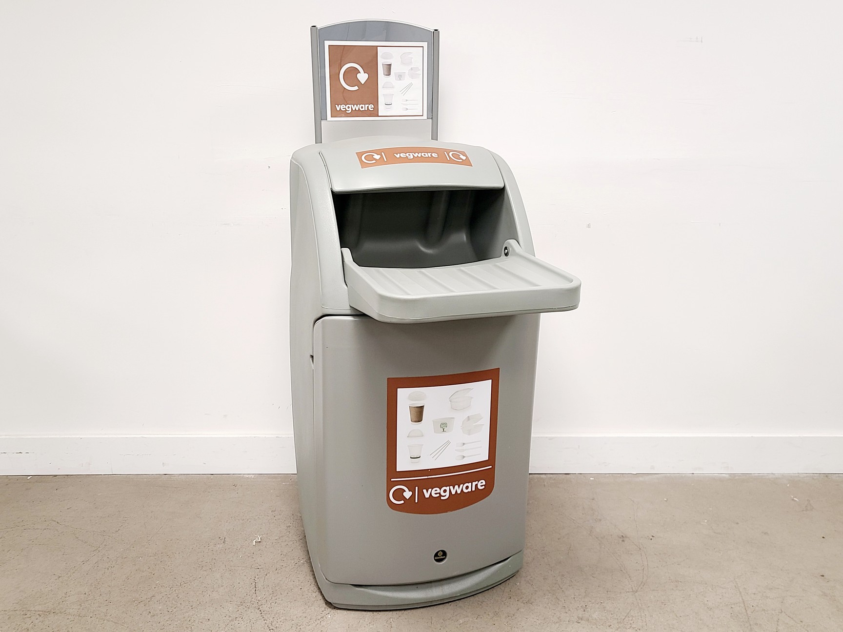 Image of 4 × Glasdon Combo Tray Shelf Bin Stations – Mixed / Food / Liquids / Vegware