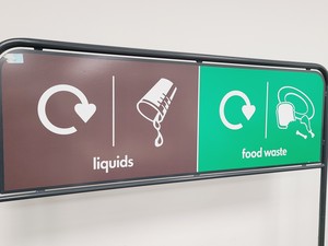 Thumbnail image of 4 × Glasdon Combo Tray Shelf Bin Stations – Mixed / Food / Liquids / Vegware