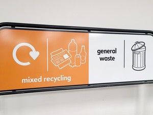 Thumbnail image of 4 × Glasdon Combo Tray Shelf Bin Stations – Mixed / Food / Liquids / Vegware