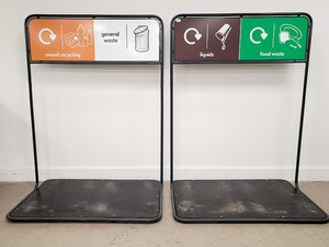 Thumbnail image of 4 × Glasdon Combo Tray Shelf Bin Stations – Mixed / Food / Liquids / Vegware