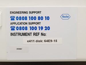 Thumbnail image of Roche Cobas e 411 Automated Analyser (Disk System) with Stand