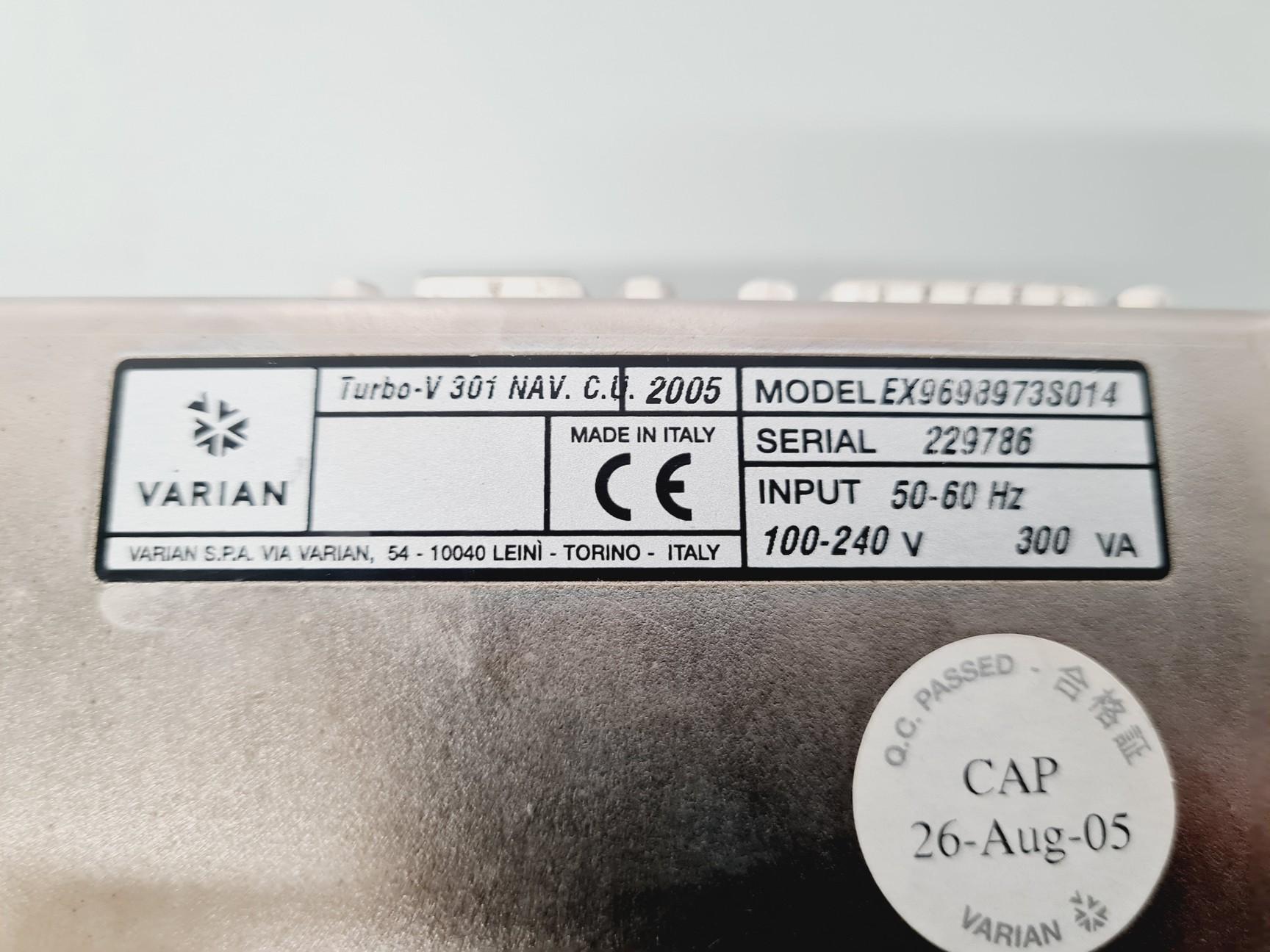 Image of  Varian Turbo-v 301 Navigator Turbomolecular Pump & 301 Nav C.U Lab