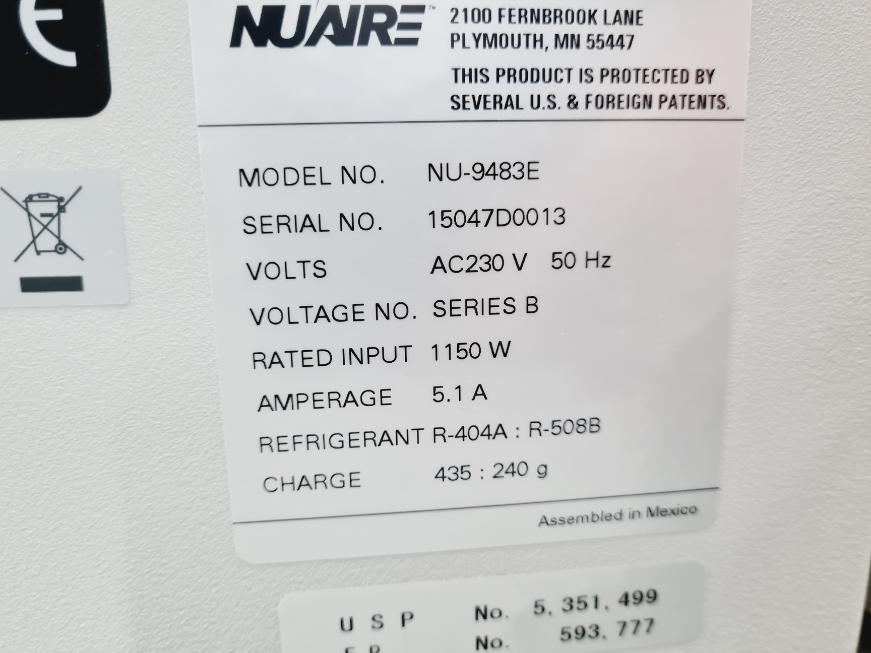 Image of Nuaire Model: NU-9483E -86˚c Lab Freezer