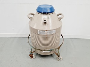 Thumbnail image of Taylor-Wharton 35 VHC Liquid Nitrogen Dewar with wheeled stand