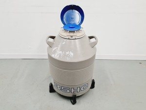 Thumbnail image of Taylor-Wharton 35 HC Liquid Nitrogen Dewar with wheeled stand