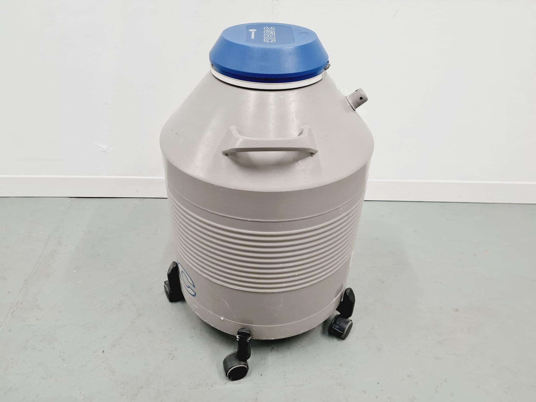 Image of Taylor-Wharton 35 HC Liquid Nitrogen Dewar with wheeled stand