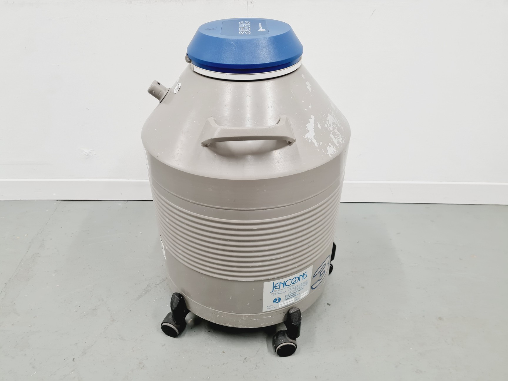 Image of Taylor-Wharton 35 HC Liquid Nitrogen Dewar with wheeled stand