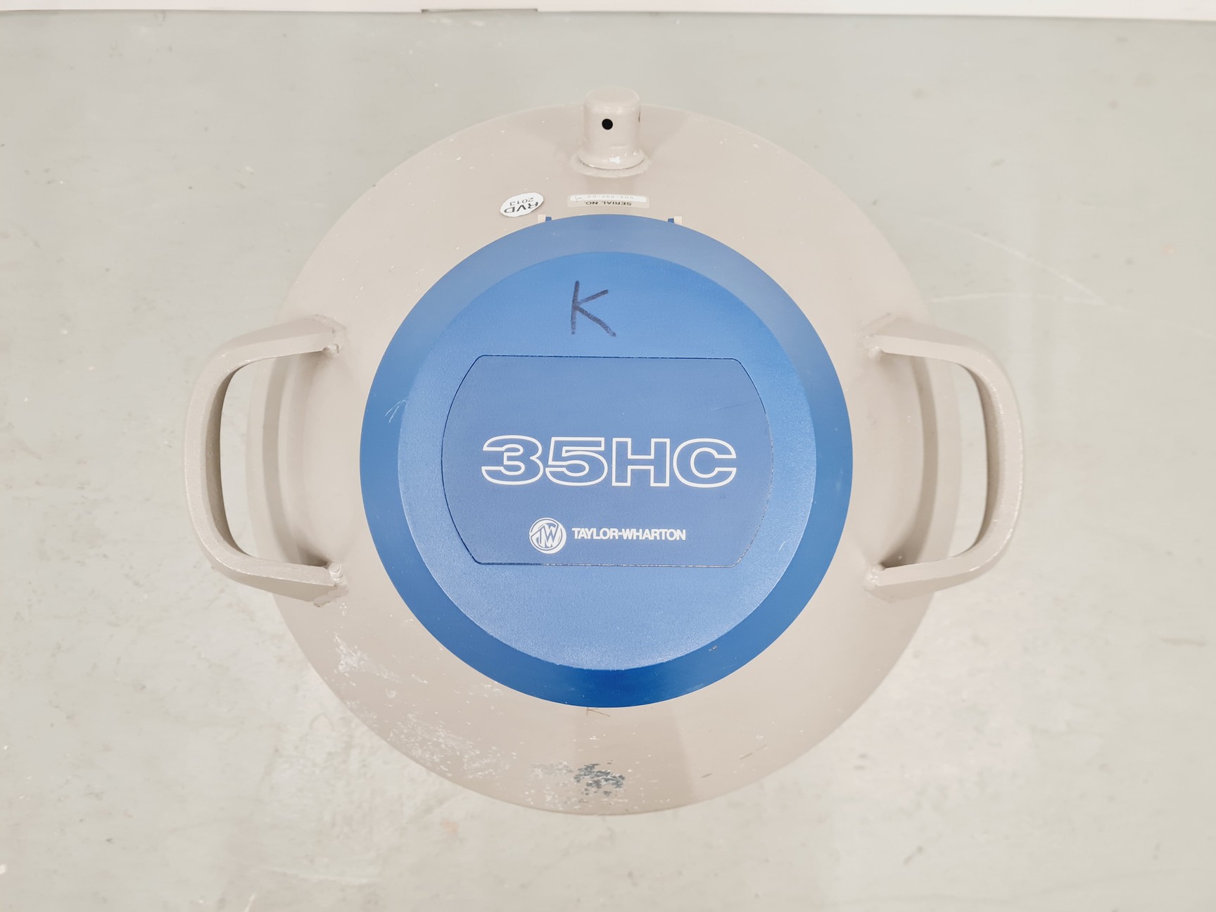 Image of Taylor-Wharton 35 HC Liquid Nitrogen Dewar with wheeled stand