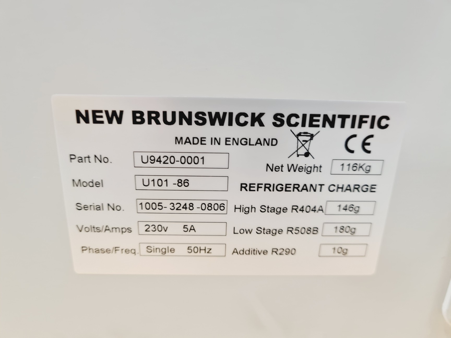 Image of New Brunswick Scientific Innova U101 Ultra Low Temperature Freezer