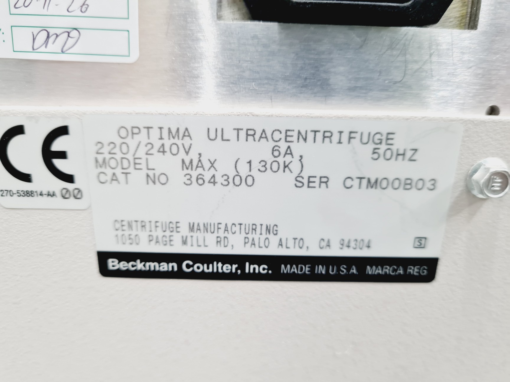 Image of Beckman Coulter Optima Max Ultracentrifuge