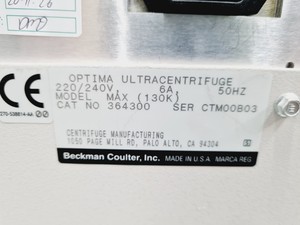 Thumbnail image of Beckman Coulter Optima Max Ultracentrifuge