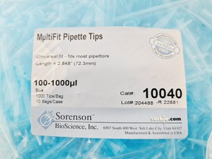 Thumbnail image of 7 x Sorenson Multi Pipette Tips 100-1000 μl Blue 1000 Tips Per Bag