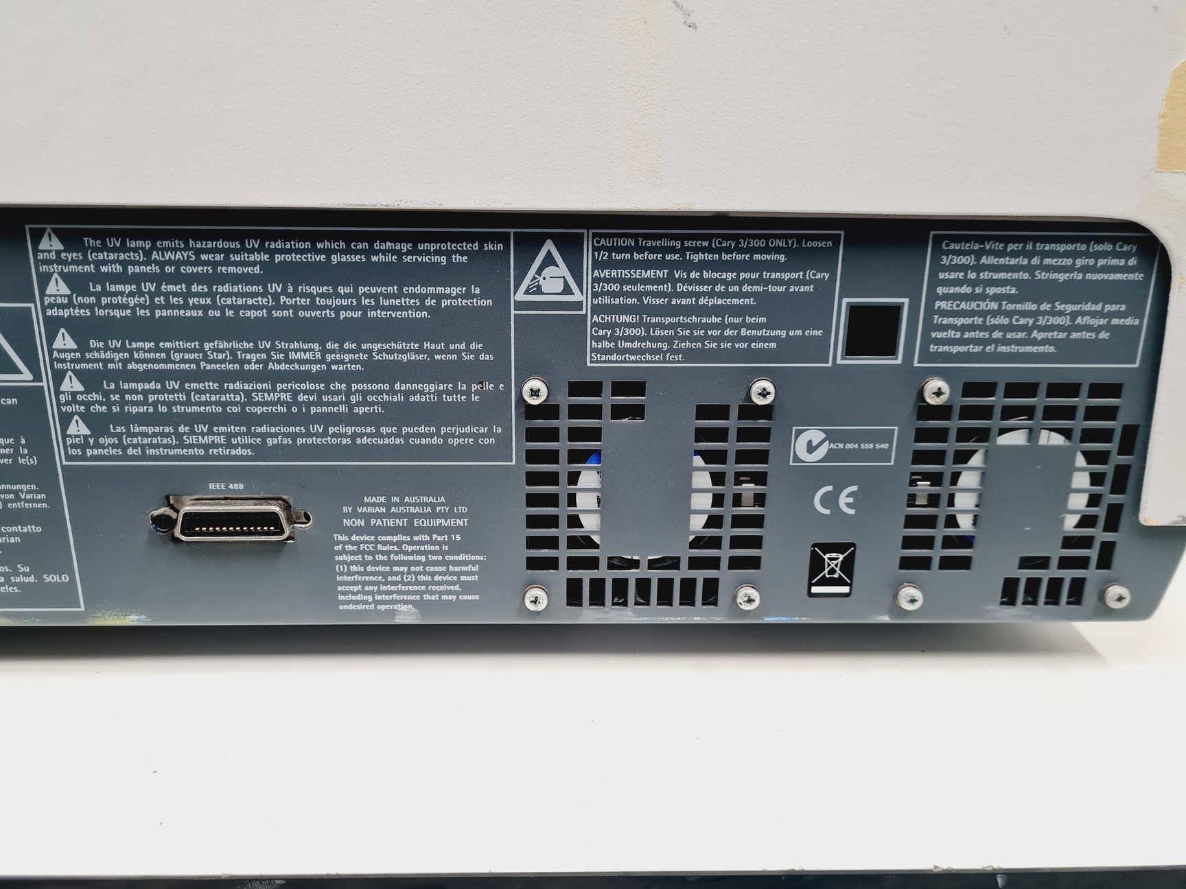 Image of Varian Cary 300 Scan UV-Visible Spectrophotometer Lab