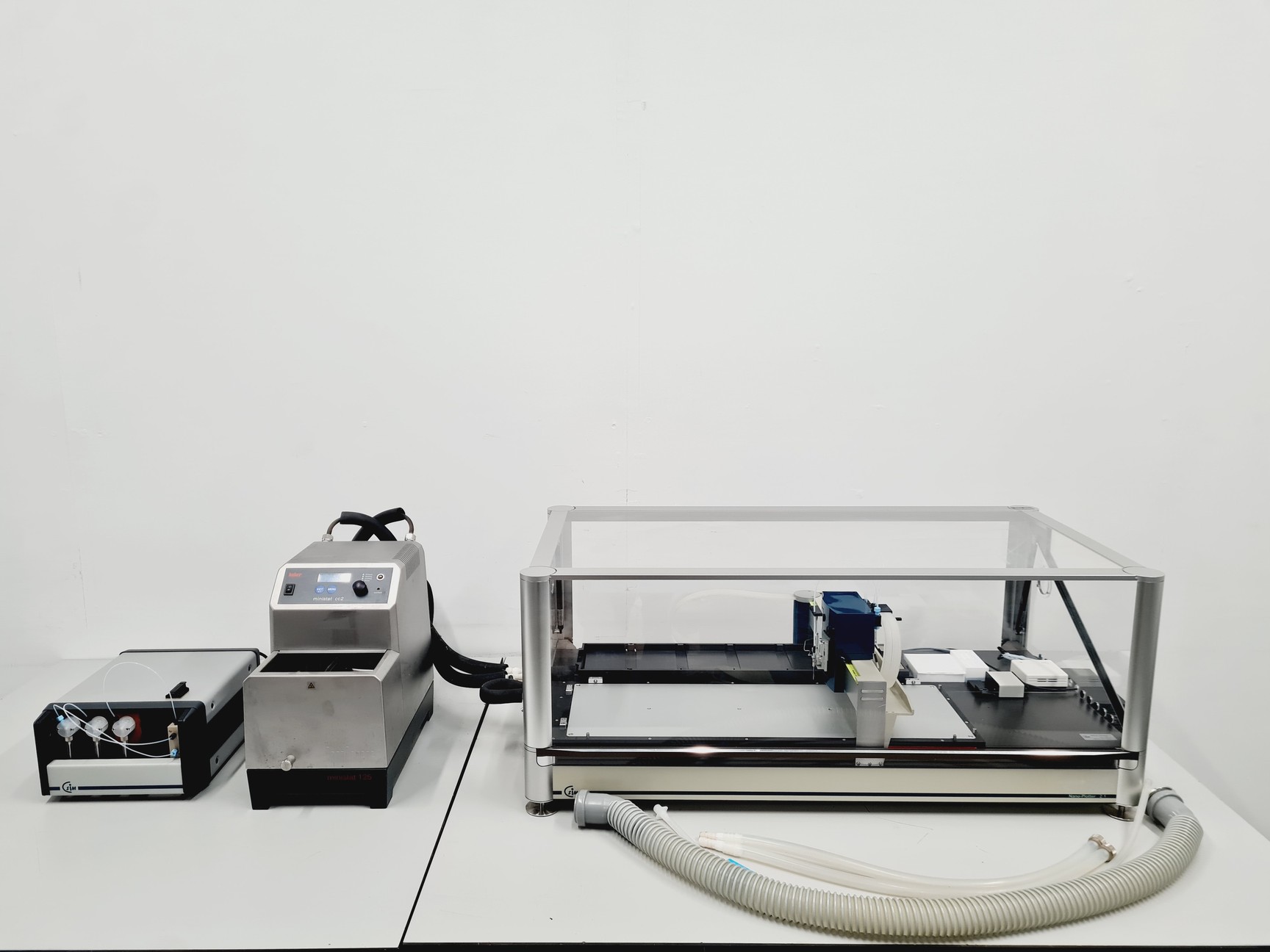 Image of Sim Nano-Plotter 2.1 Liquid handling System with Sim Dilutor and Huber Ministat 