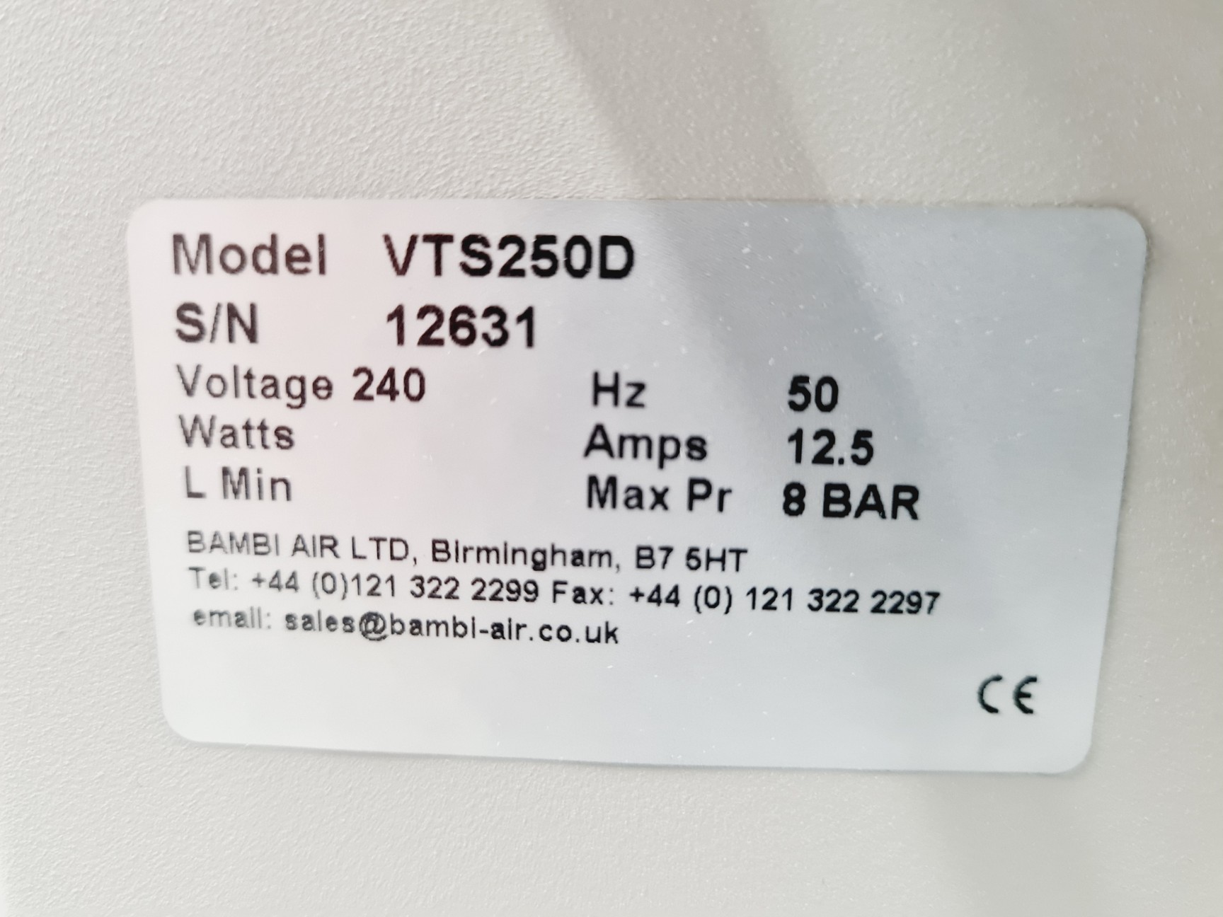 Image of Bambi VTS250D Oil-Free Air Compressor 