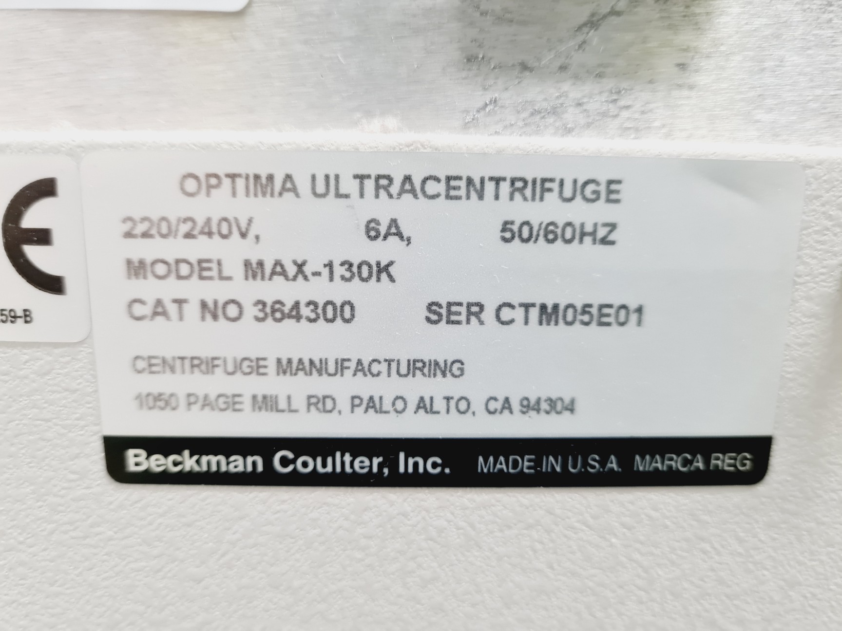 Image of Beckman Coulter MAX-130K Optima Ultracentrifuge w/ Wheeled Stand & Rotor Lab