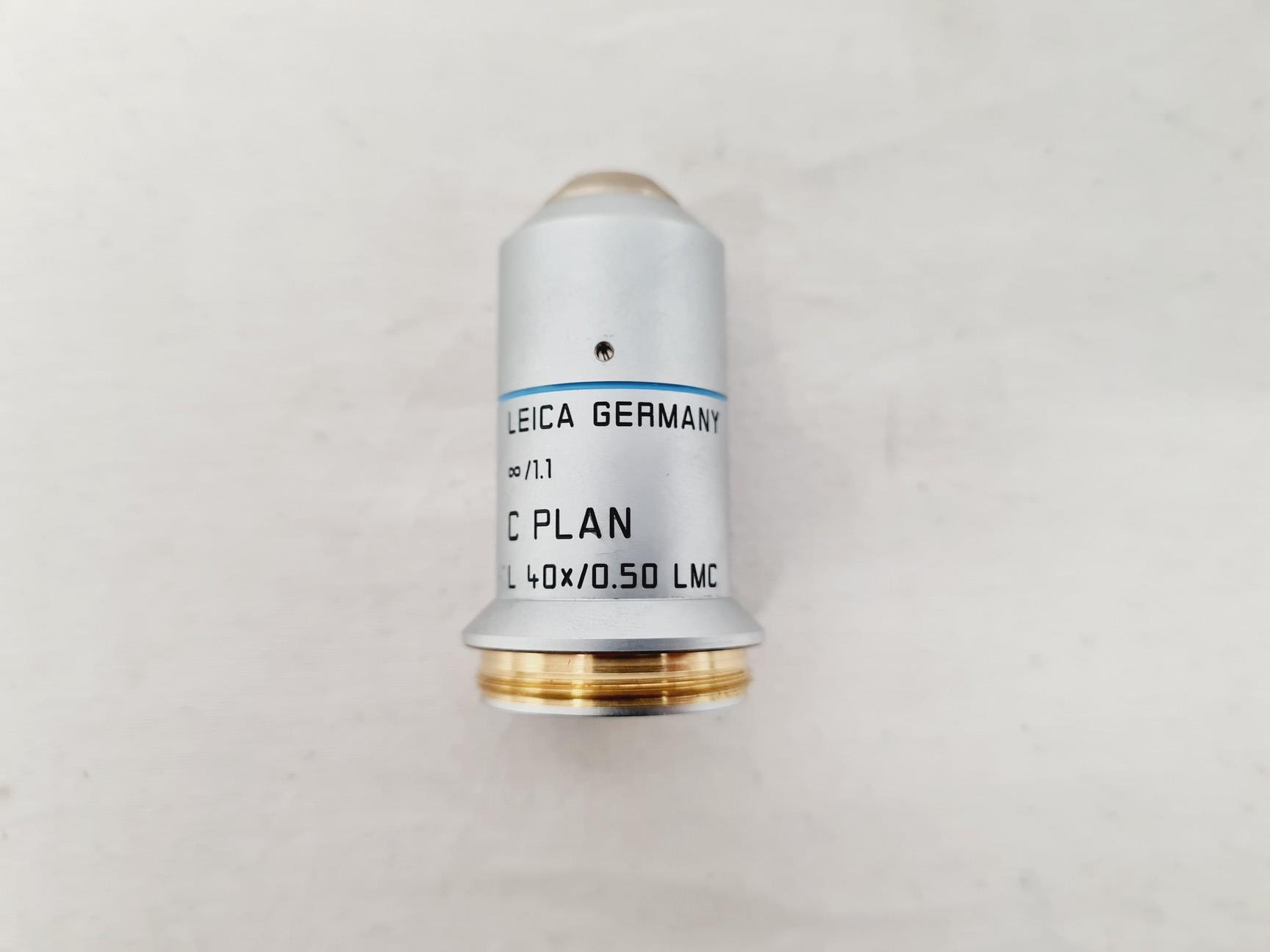 Image of Leica DMIRB Inverted Microscope w/ 4 x Objectives 4x/10x/40x C Plan Lab