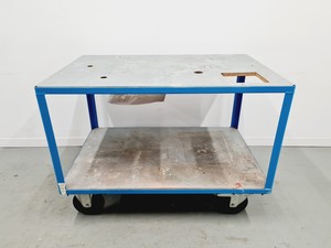 Thumbnail image of Large Metal Table on Wheels 