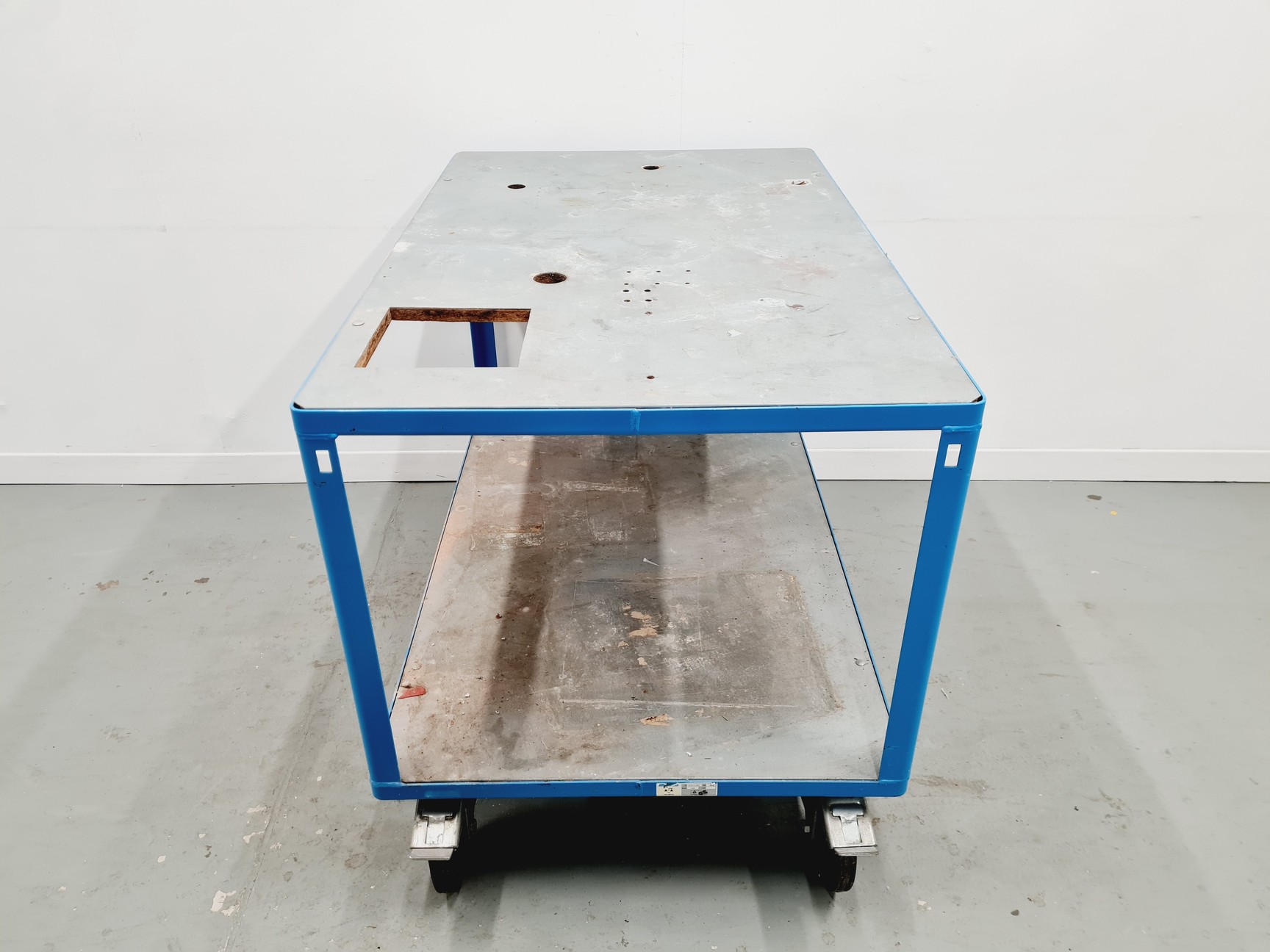 Image of Large Metal Table on Wheels 