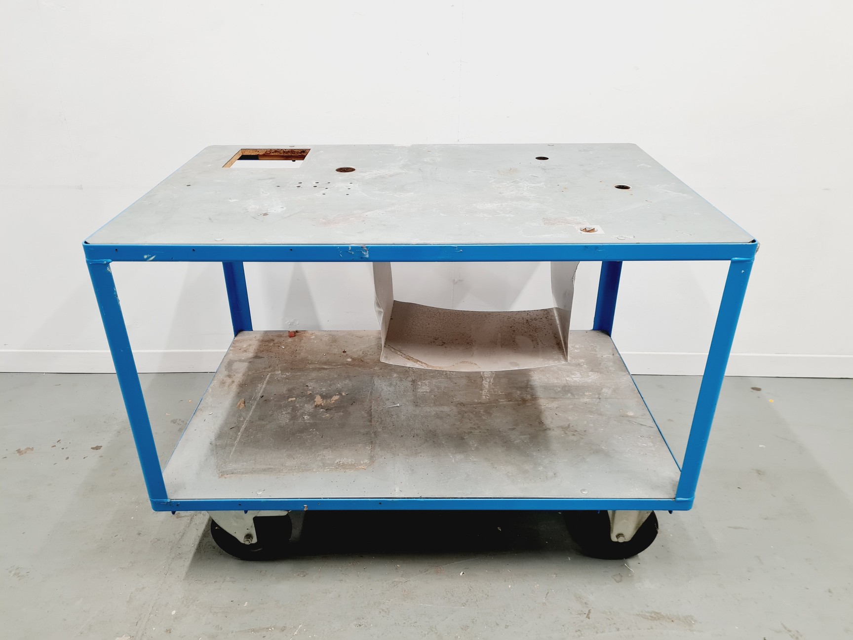 Image of Large Metal Table on Wheels 