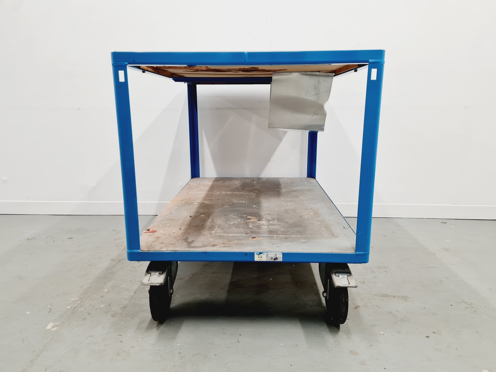 Image of Large Metal Table on Wheels 