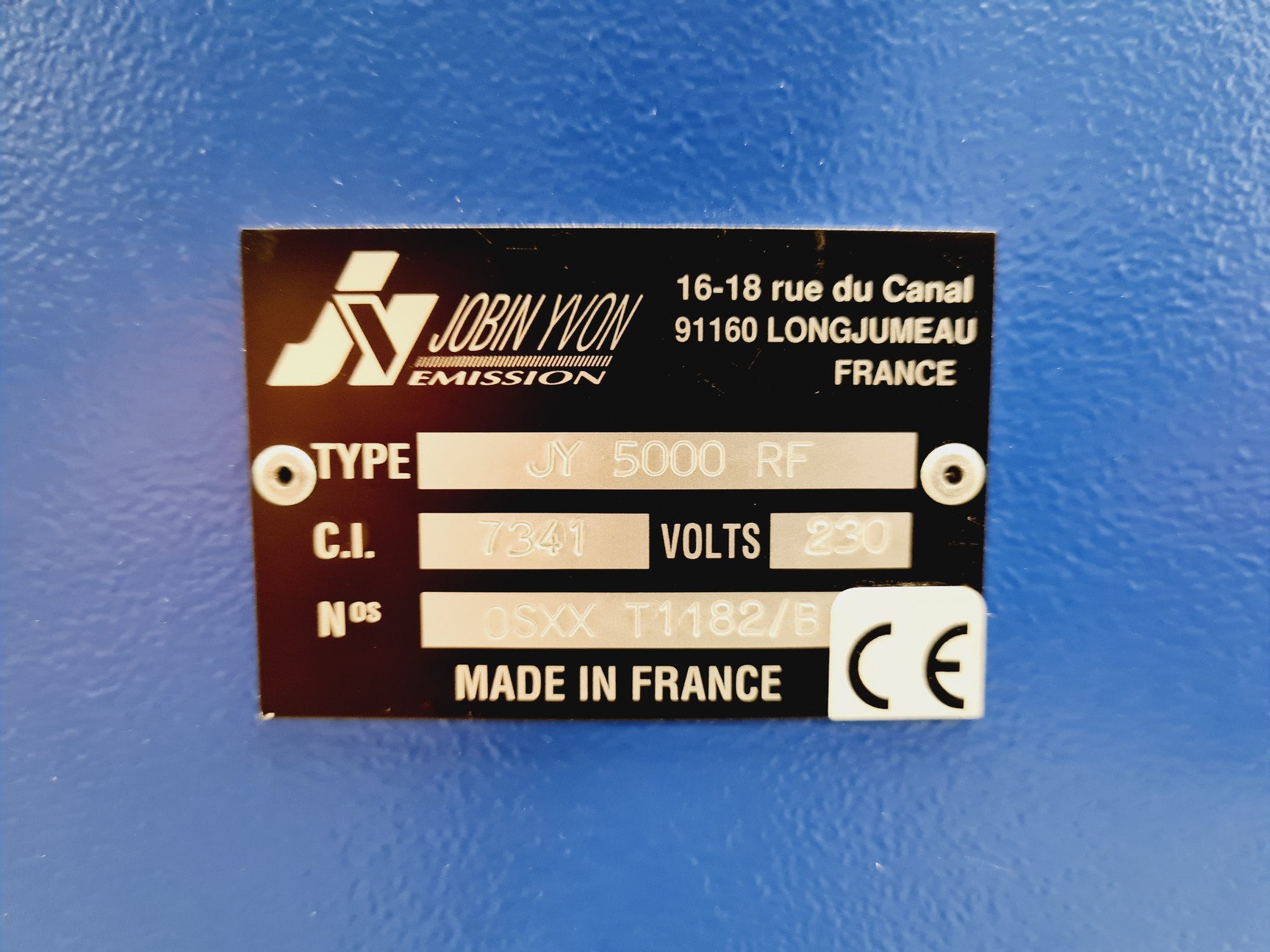 Image of Jobin Yvon JY 5000 RF Glow Discharge Optical Emission Spectrometer