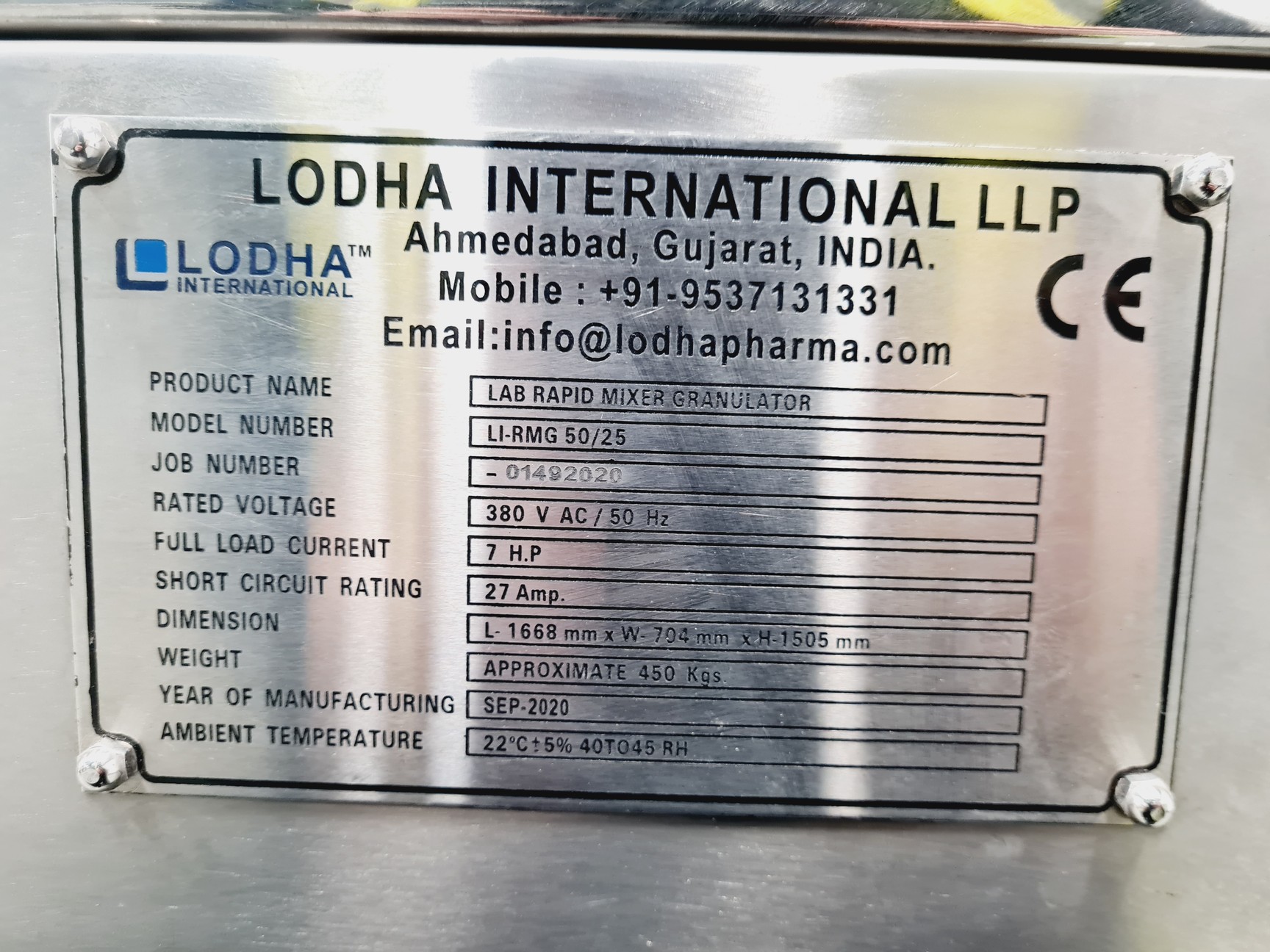 Image of Lodha Rapid Mixer Granulator 50 LTRS Model LI-RMG 50/25