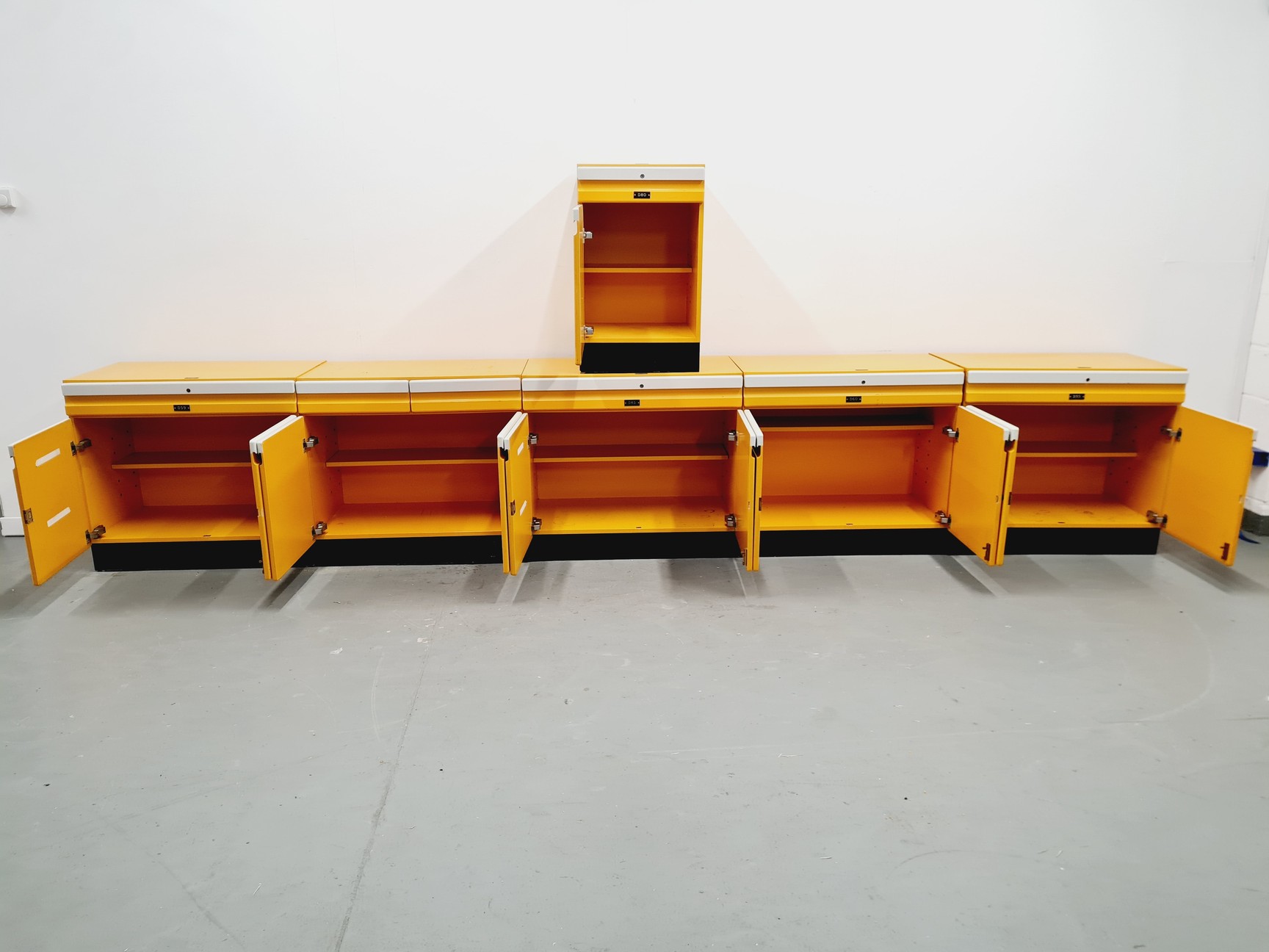 Image of Set of 6 Under Bench Laboratory Storage Cupboards 5 Large + 1 Small