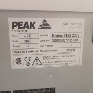 Thumbnail image of Peak Scientific Genius XE70 Nitrogen Generator (230V)