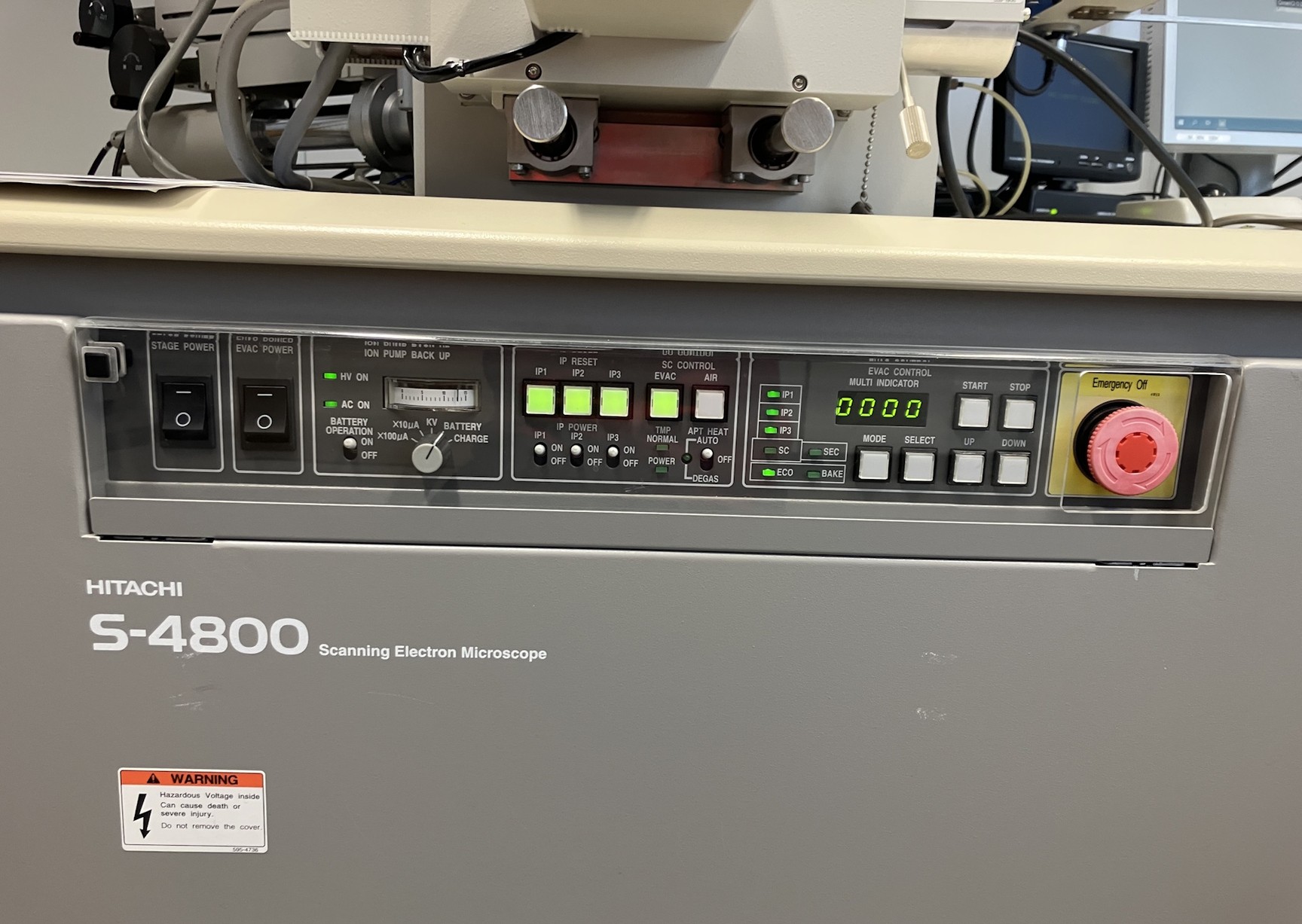 Image of Hitachi S-4800 Scanning Electron Microscope w/ Oxford Ultim Max 40 EDS SEM Lab