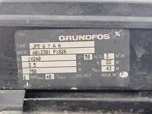 Thumbnail image of Grundfos X JP5 A012301 Booster Pump
