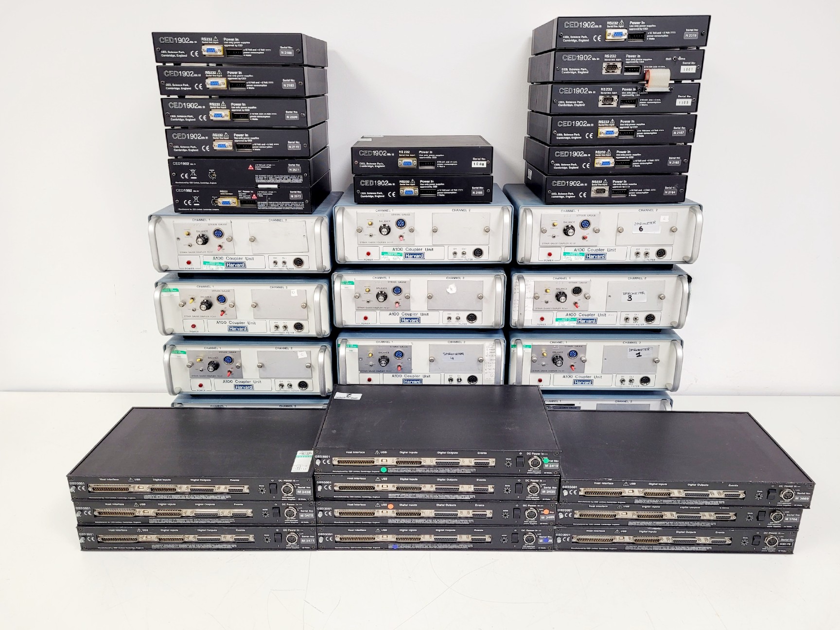 Image of Job Lot of 17 x Harvard Apparatus Student Spirometers W/ Amps