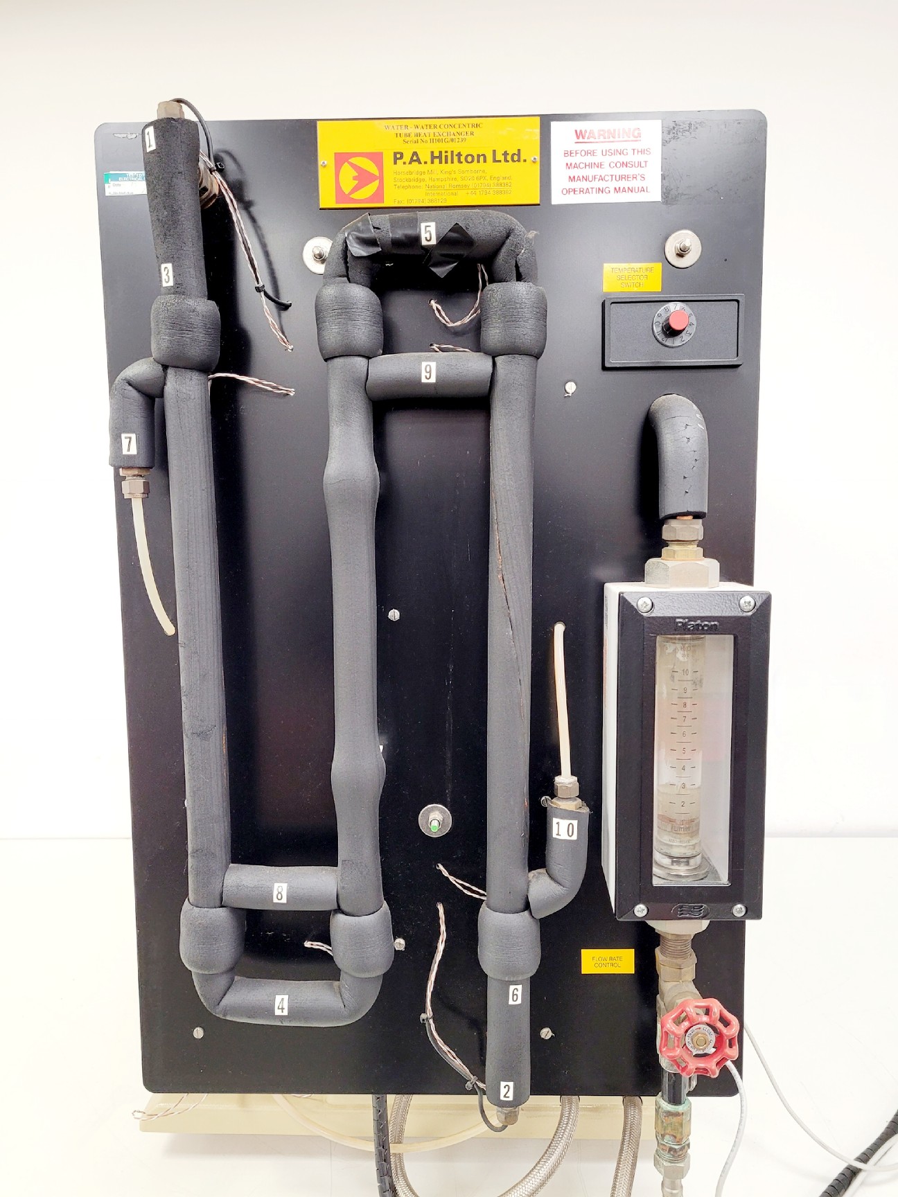 Image of P.A.Hilton LTD Heat Exchanger Service Unit W/ Tube Heat Exchanger