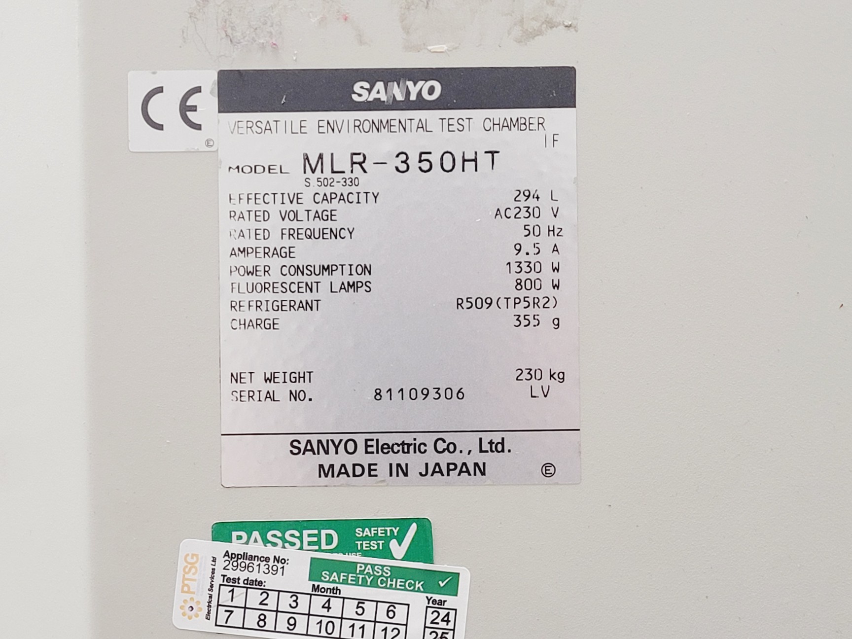 Image of Sanyo MLR-350HT Enviromental Test Chamber