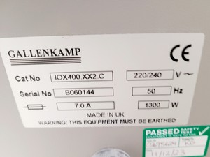 Thumbnail image of Gallenkamp Cat no. IOX400.XX2.C Shaking Incubator Lab