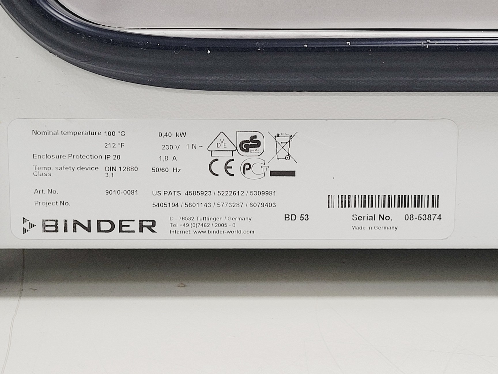 Image of Binder BD 53 Bench-Top Microbiological Laboratory Incubator