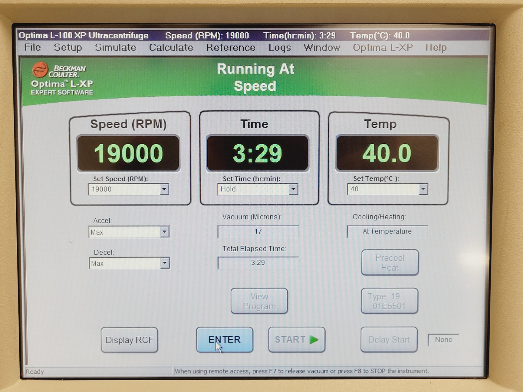 Image of Beckman Coulter L-100 XP Optima Ultracentrifuge w/ Type 19 & SW 32 Ti Rotor Lab