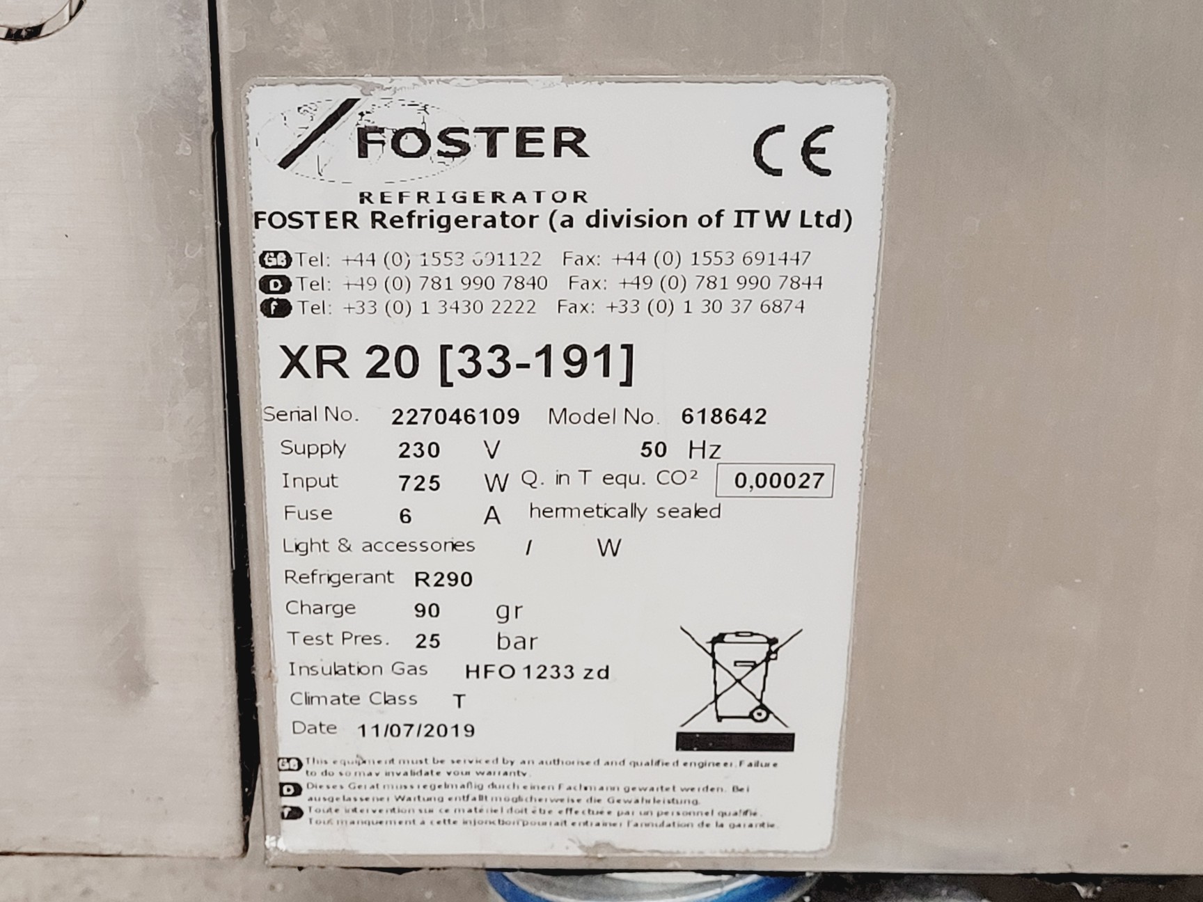 Image of Foster Refrigerator 618642 Blast Chiller