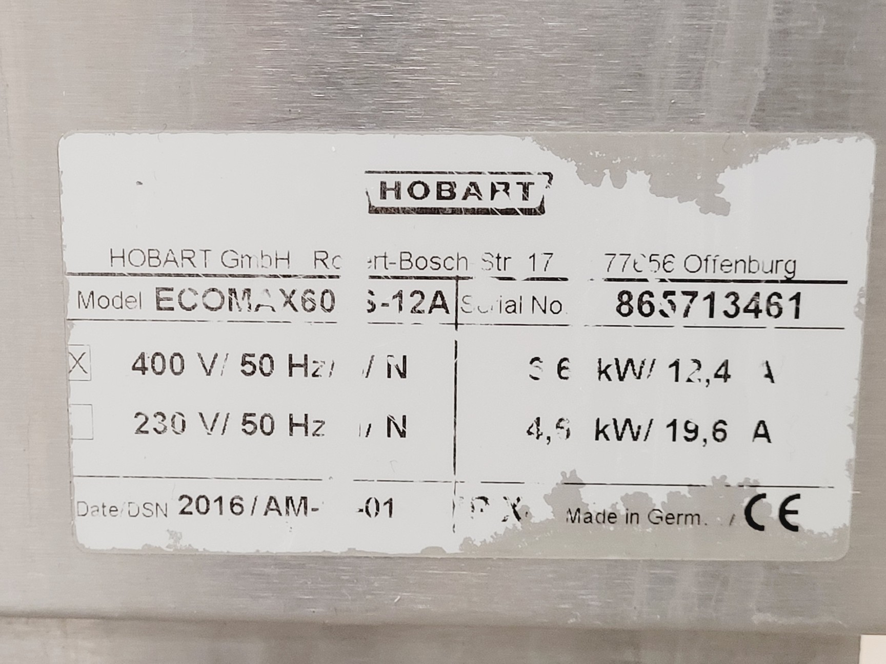 Image of Hobart Ecomax 604S-12A Dish Washer