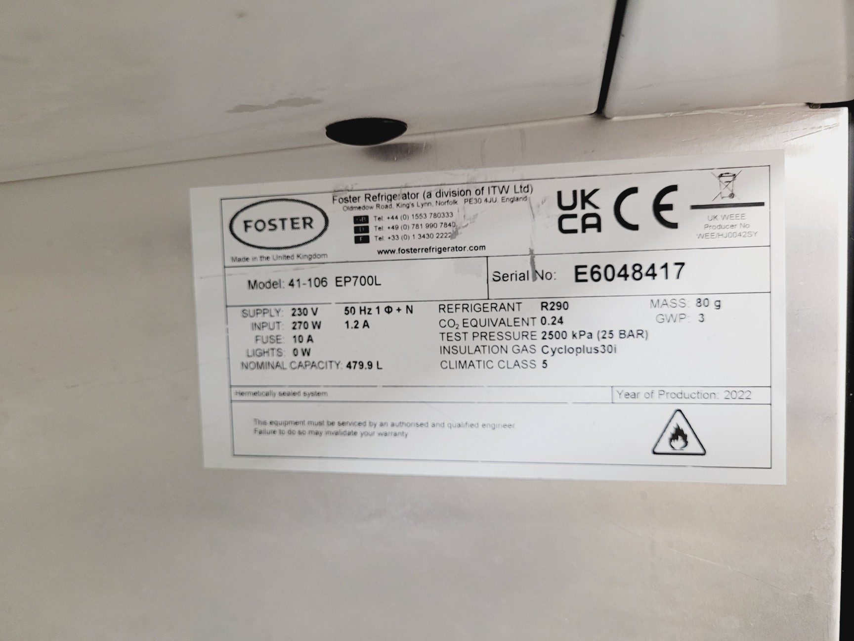 Image of Foster Refrigerator 41-106 EP700L Eco Pro G3 Freezer
