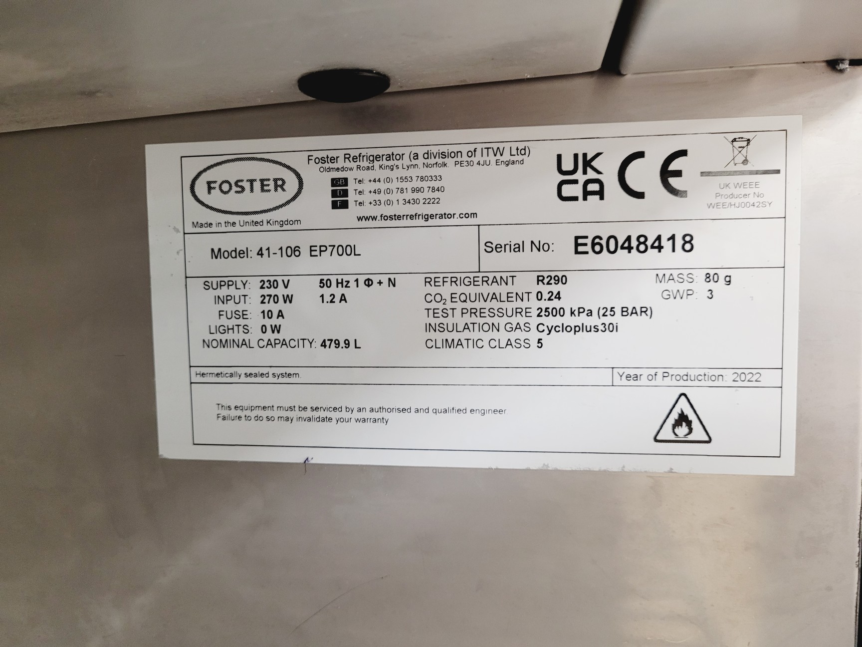 Image of Foster Refrigerator 41-106 EP700L Eco Pro G3 Freezer