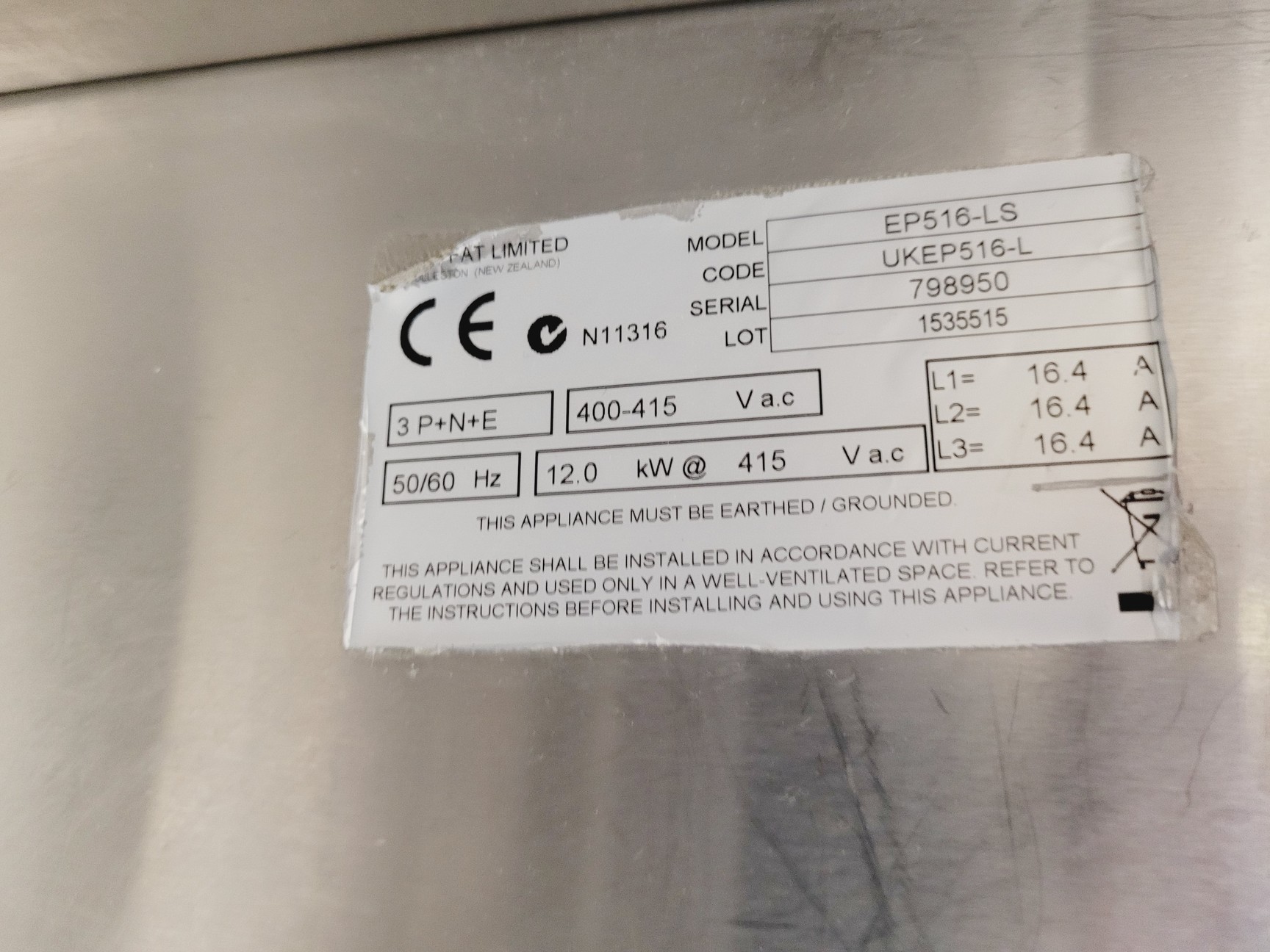 Image of Moffat LTD Blue Seal EP516-LS Flat-Top griddle