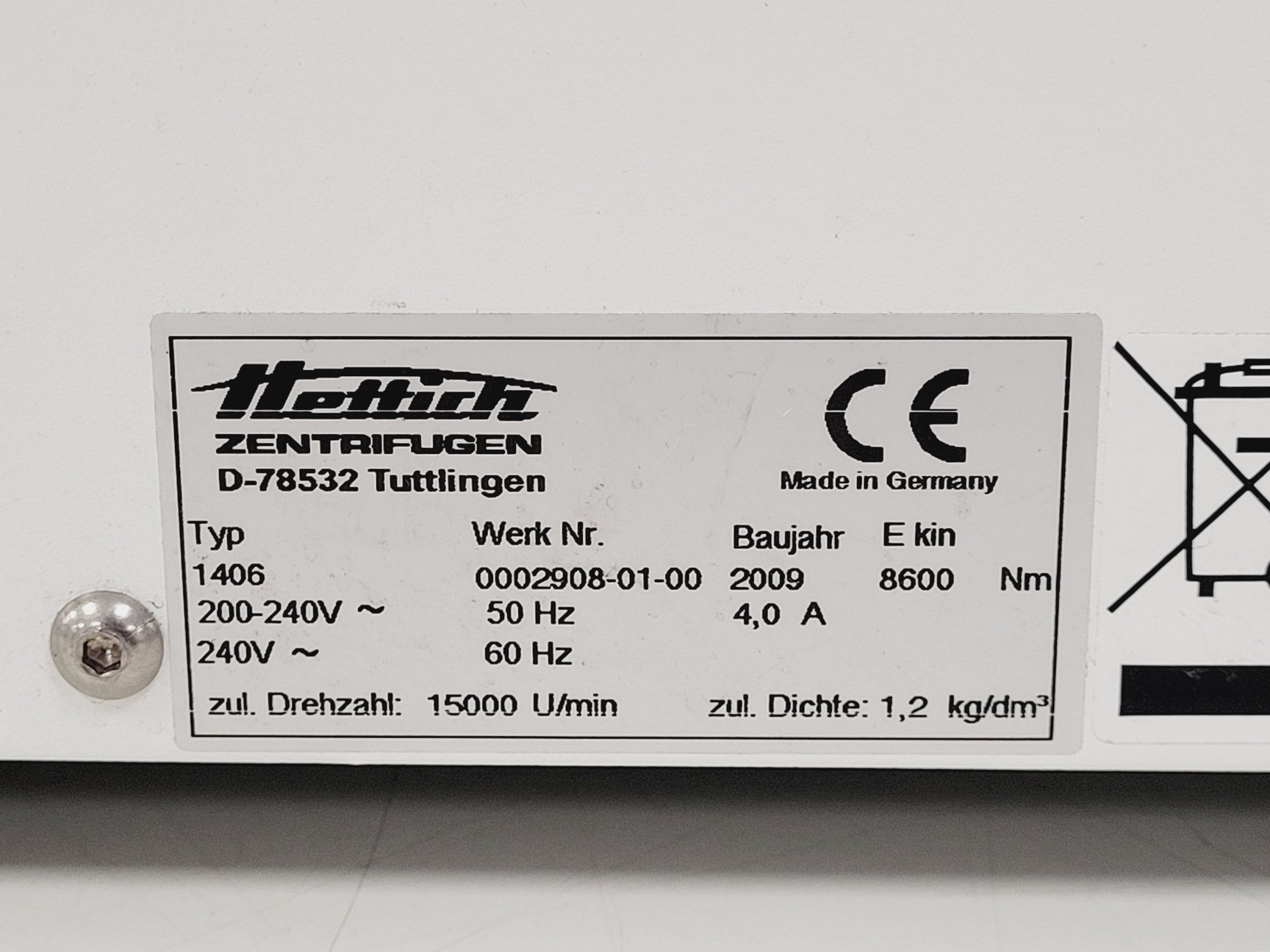 Image of Hettich Universal 320R Benchtop Centrifuge