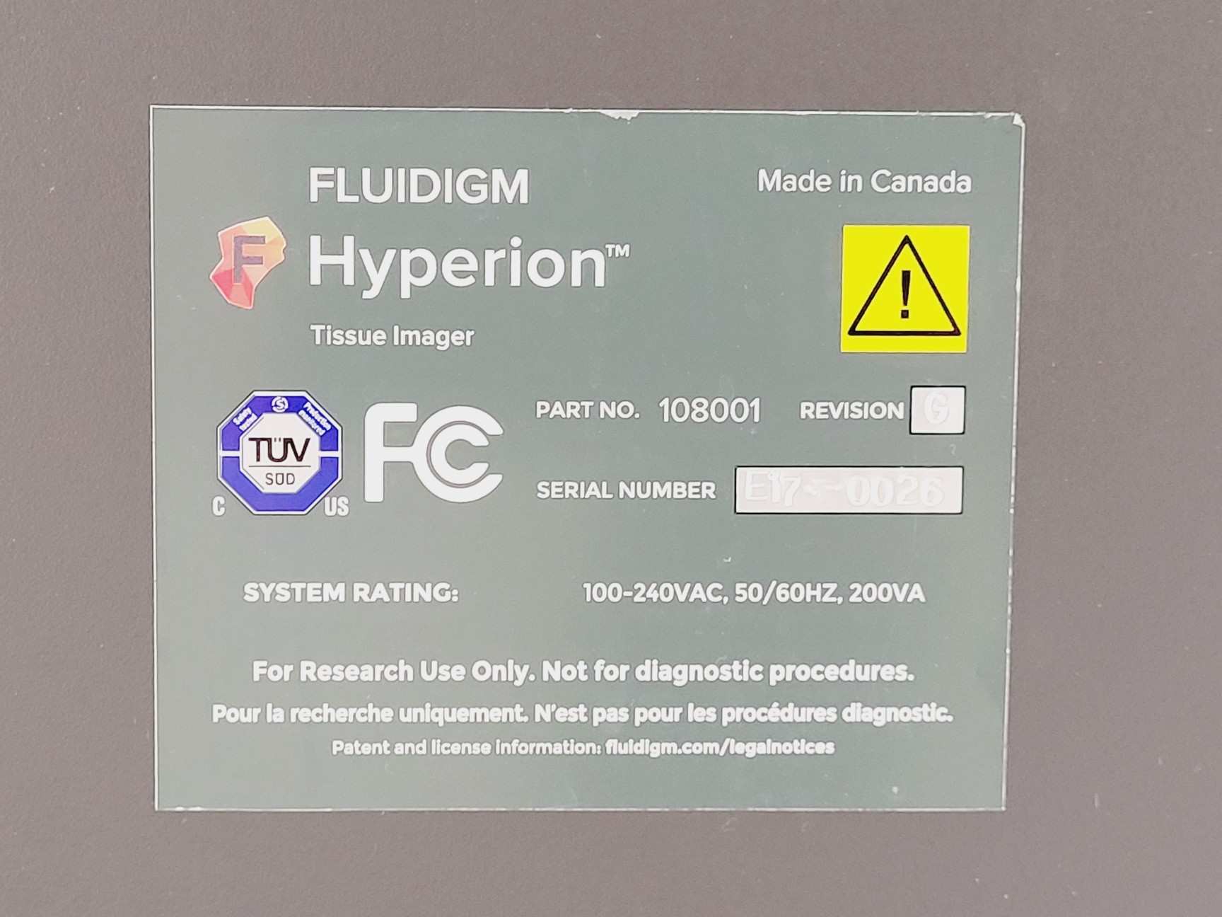 Image of Fluidigm Hyperion Tissue Imager