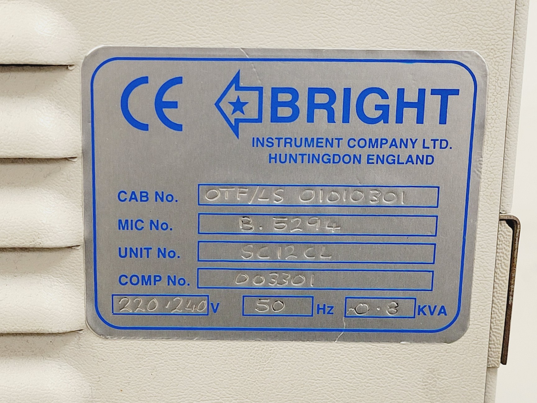 Image of Bright Instrument SC12CL 5030 Microtome Cryostat  Lab