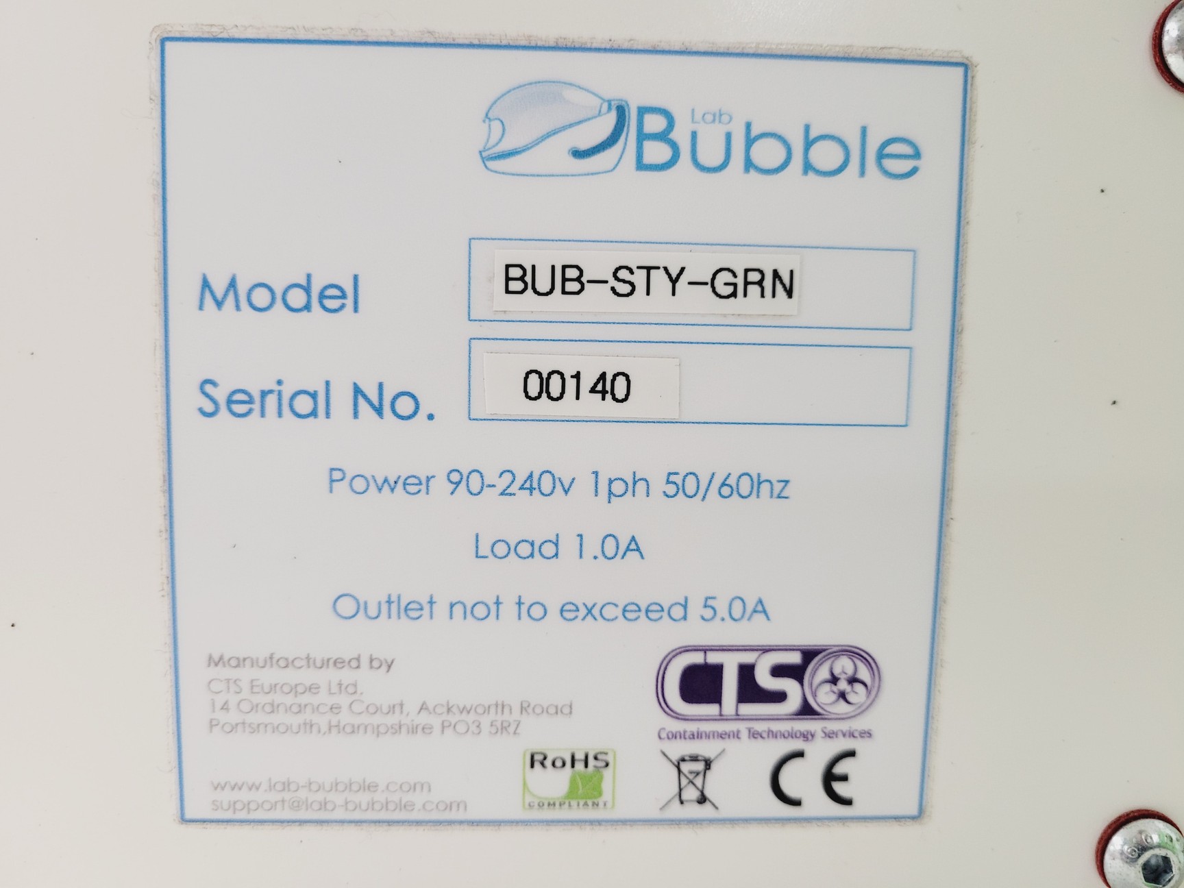 Image of Lab Bubble BUB-STY-GRN Safety Bubble Bench Mounted Fume Hood