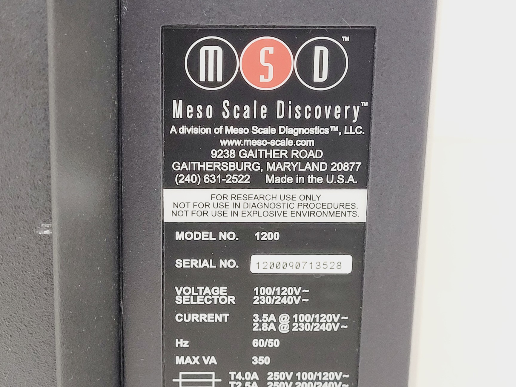 Image of Meso Scale Discovery 1200 Microplate Reader