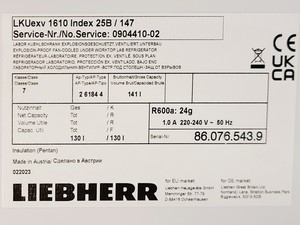 Thumbnail image of Liebherr LKUexv 1610 Lab Fridge Spares/Repair