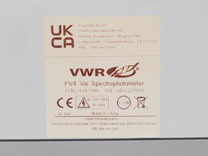 Thumbnail image of VWR PV4 Visible Spectrophotometer